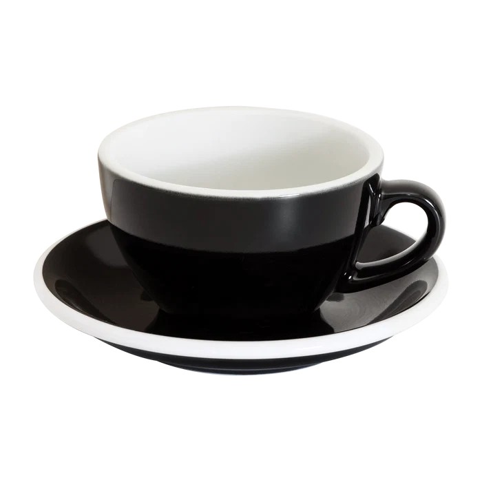 LoveRamics–200ml Cappuccino Cup with plate (black)